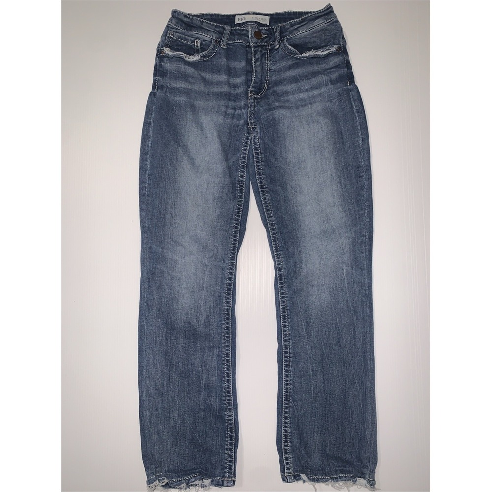BKE Stella Jeans Womens‎ 28x31.5 Mid Rise Bootcut Slim Fit Stretch Distressed